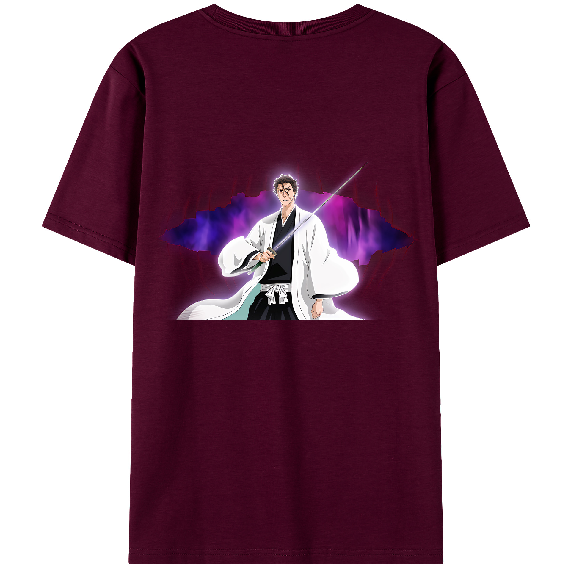 （画像用） ブリーチ 藍染 惣右介（あいぜん そうすけ） BLEACH Aizen Sousuke レディース半袖Tシャツ(バックプリント)